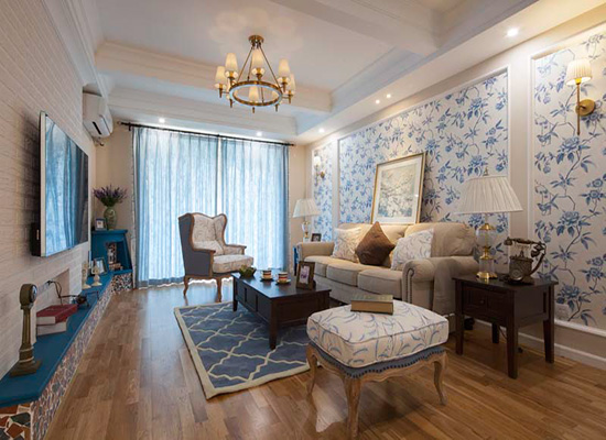 "客厅木地板图片"